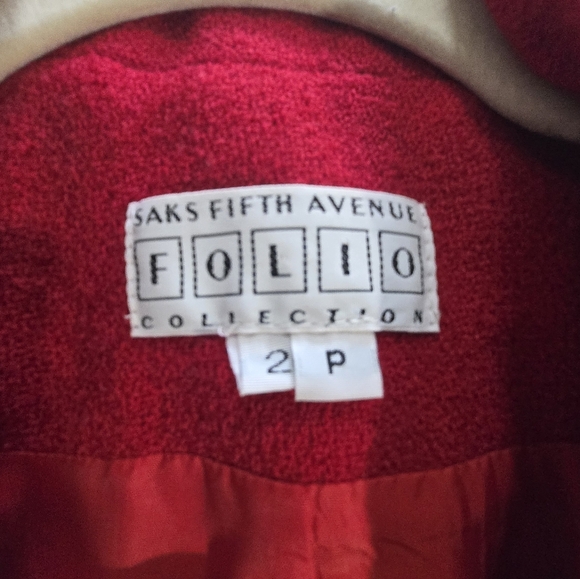 Vintage Saks Fifth Avenue Folio Collection Red Tweed Blazer 🔥 - Picture 3 of 7